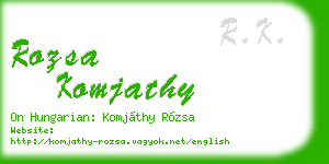 rozsa komjathy business card